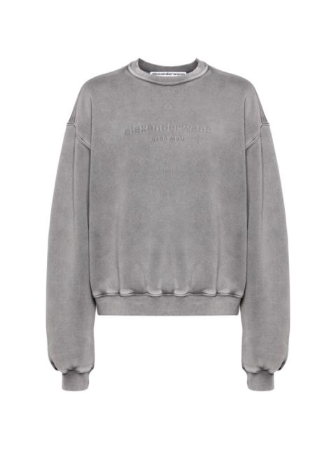 logo-embossed acid sweatshirt