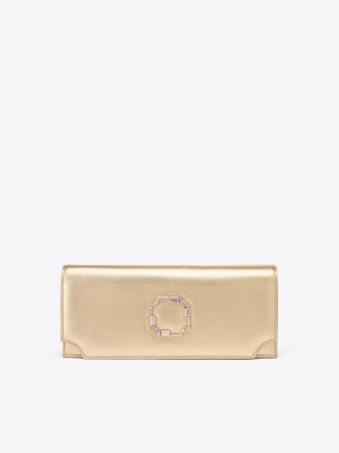 MALONE SOULIERS Vivien Gold Metallic Leather Clutch Bag