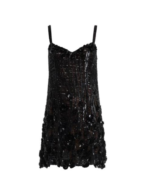 ELIE SAAB bead-embroidered sequinned mini dress