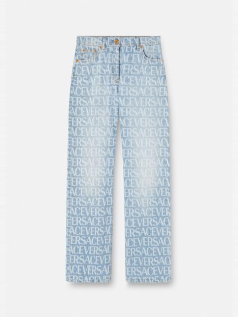 VERSACE Versace Allover Wide-Leg Jeans