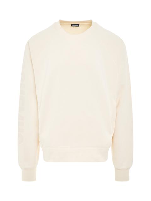 JACQUEMUS Typo Sleeve Logo Sweatshirt in Light Beige