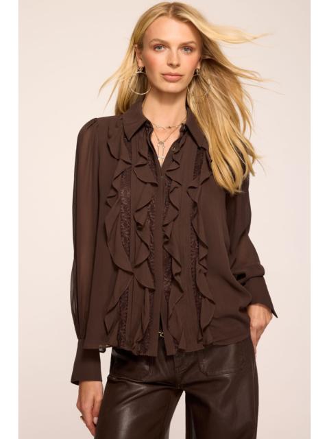 RAMY BROOK Claire Ruffled Long Sleeve Blouse | HERITAGE BROWN