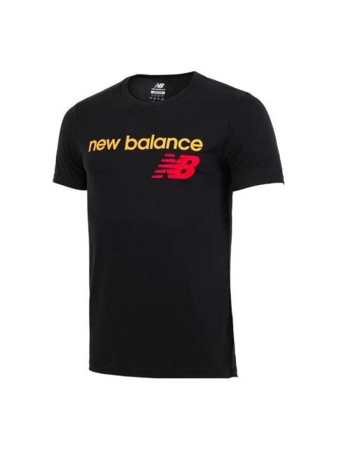 New Balance New Balance Basic Logo Tee 'Black Yellow' AMT81589-BK