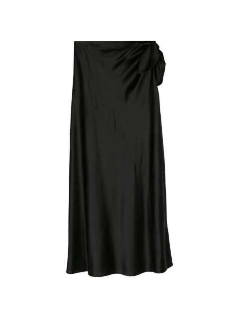 SAINT LAURENT tie-detail silk maxi skirt