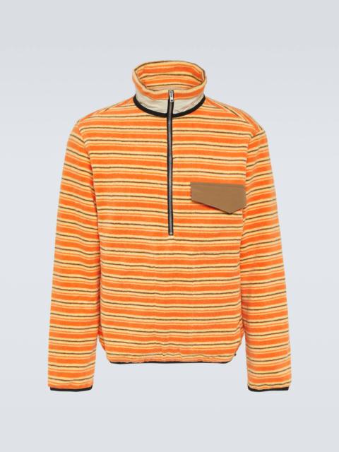 RANRA Kragi striped cotton half-zip sweater