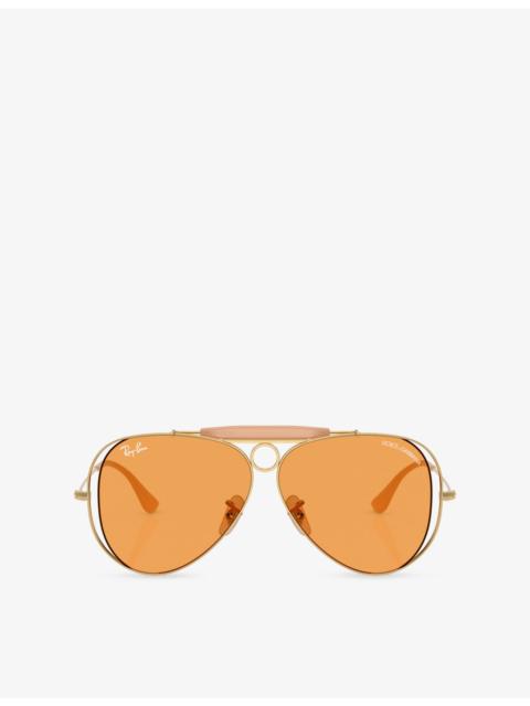 Ray-Ban Ray-Ban x Dolce & Gabbana RB3138M Aviator-Frame Metal Sunglasses