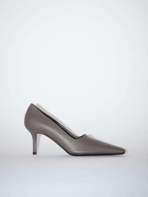 Leather heel pump - Dark grey