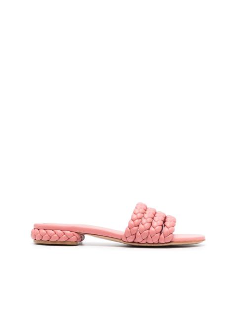 braided-leather flat sandals