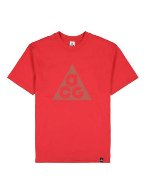 Nike Men's Nike Triangle Logo Printing Sports Round Neck Short Sleeve Red T-Shirt DJ3644-657