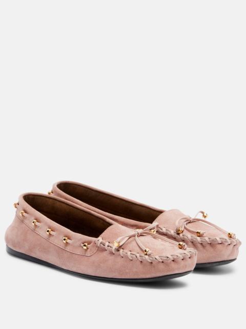 KHAITE Milly suede loafers