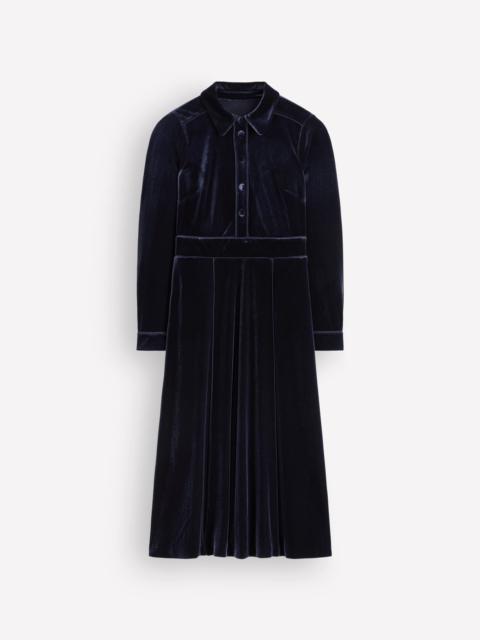 BODEN Etta Piping Velvet Dress-Navy