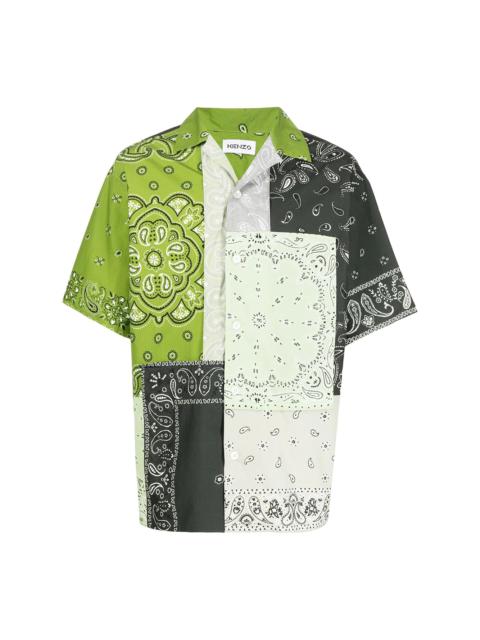 KENZO banadana-patchwork shortsleeved shirt
