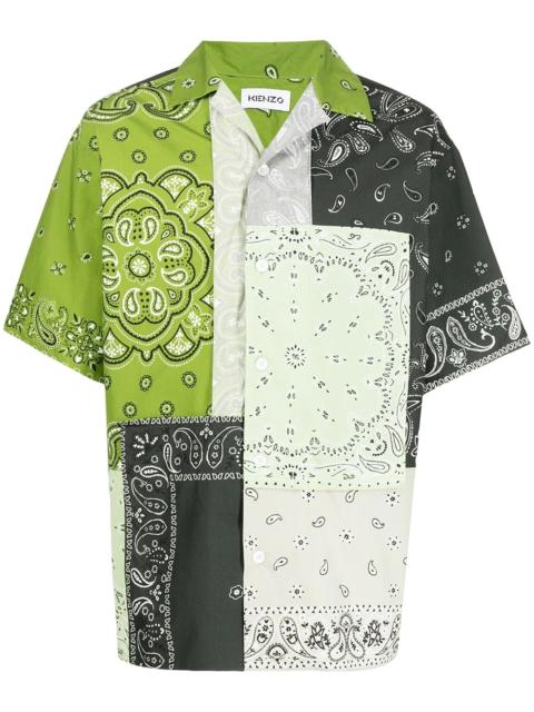 KENZO banadana-patchwork shortsleeved shirt