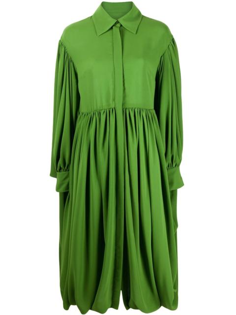 Valentino gathered hem pleated shirt dress