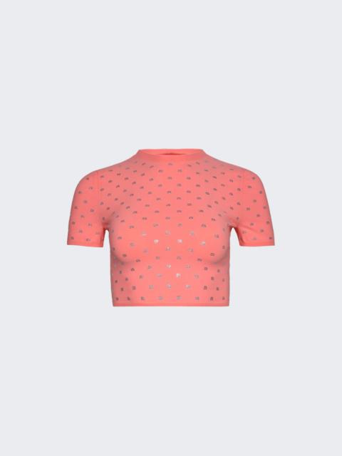 Alexander Wang Crystal Logo Short Sleeve T-Shirt Anime Pink