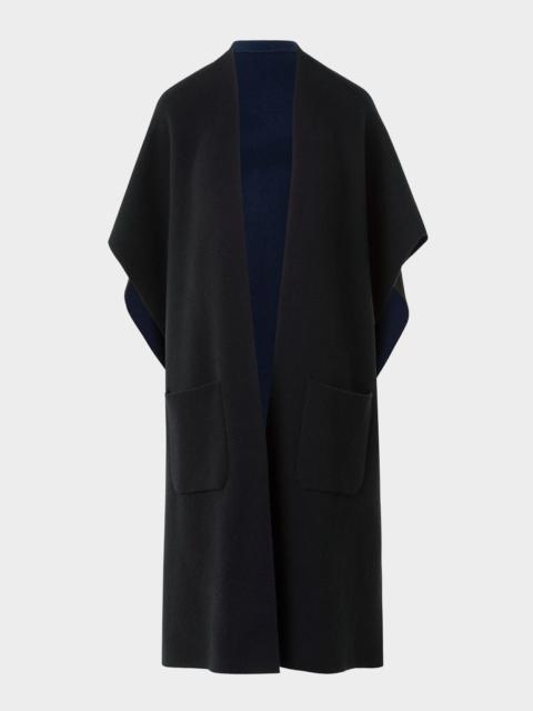 AKRIS Bicolor Cashmere Double-Face Knit Cape