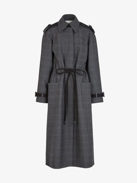FENDI Gray wool trench coat