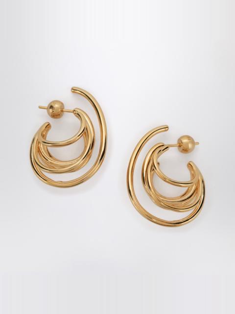 Circular earrings in silver tone