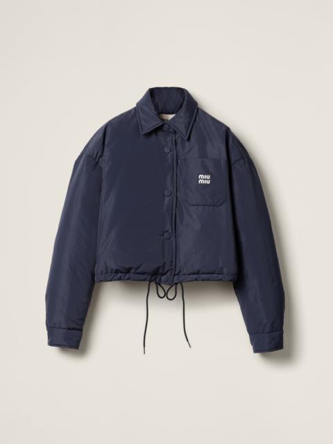 Technical pongé cropped down jacket