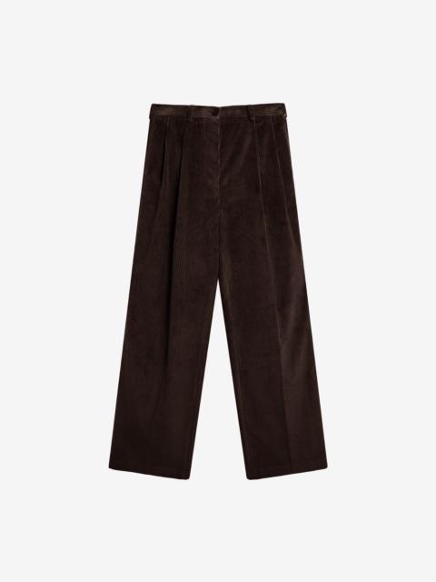 The Frankie Shop Norstrand Pleated Corduroy Trousers - Dark Brown