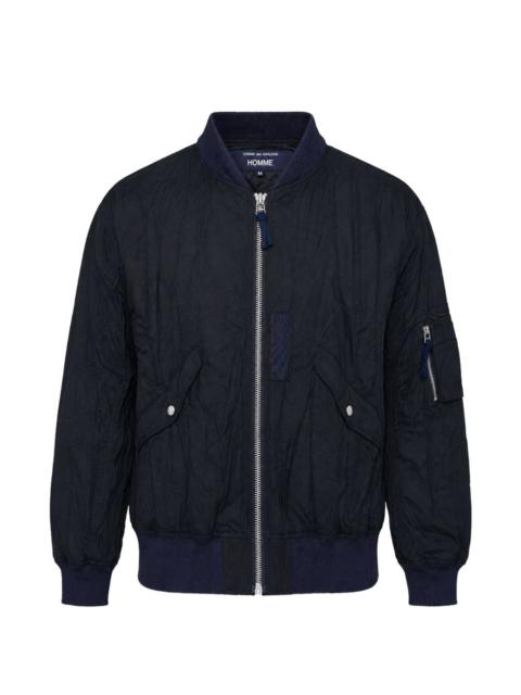 Comme des Garçons Homme crinkled zip-up bomber jacket