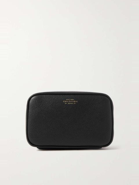 Panama textured-leather cosmetic case
