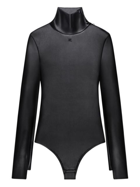 courrèges mock-neck zipped-shoulder bodysuit