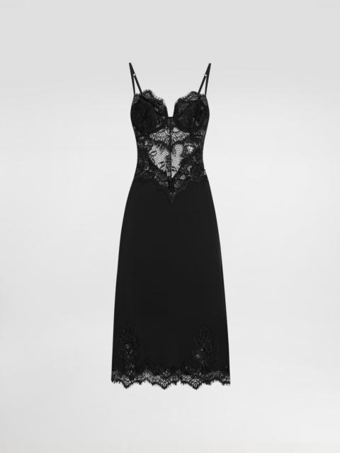 Dolce & Gabbana Lace and charmeuse calf-length slip dress