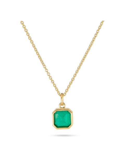 STONE AND STRAND Asscher Cut Emerald Luxe Necklace