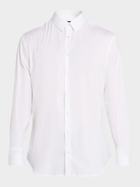 GIORGIO ARMANI Men & apos;s Solid Stretch Poplin Sport Shirt
