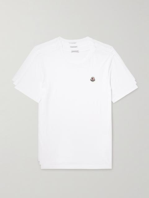 Moncler Three-Pack Logo-Appliquéd Cotton-Jersey T-Shirts