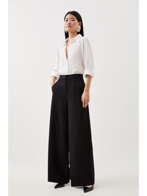 KAREN MILLEN Petite Premium Woven Viscose Crepe Wide Leg Trouser