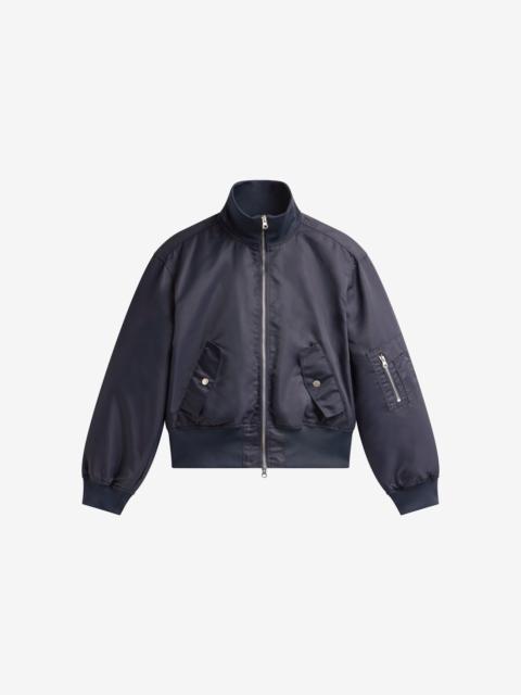 The Frankie Shop Maloy Cropped Bomber Jacket - Navy