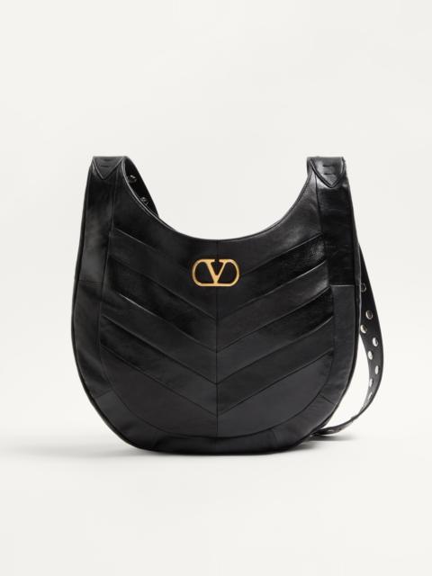 Valentino VALENTINO GARAVANI HOBOHO NAPPA LEATHER HOBO BAG WITH CHEVRON PATTERN