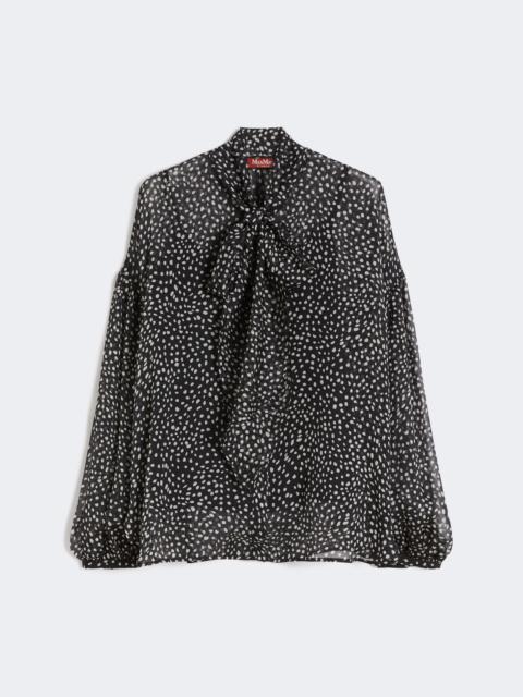 Max Mara ETERE Blouse in printed chiffon - BLACK
