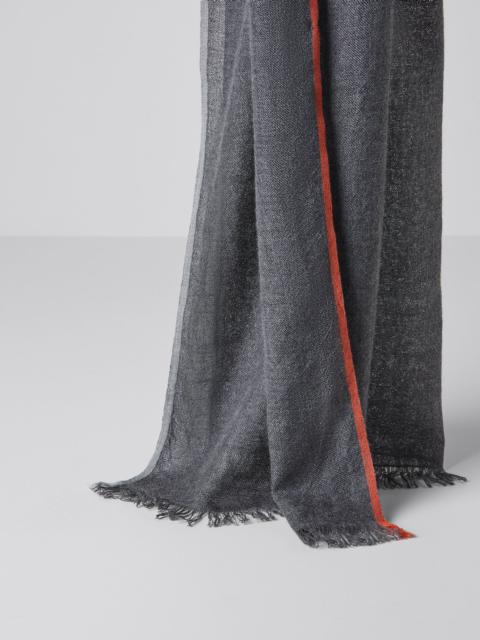 Brunello Cucinelli Cashmere and cotton scarf with selvedge