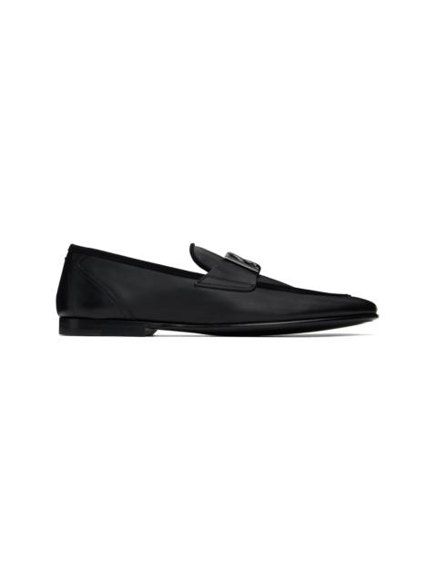 【関税込み】Dolce&Gabbana ブラック Erice ローファー DOLCE & GABBANA Shoes Loafers Black Velvet Gold Crown Mens