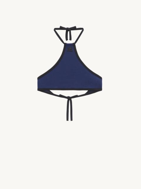 courrèges LIGHT RIBS CONTRAST CROP TOP