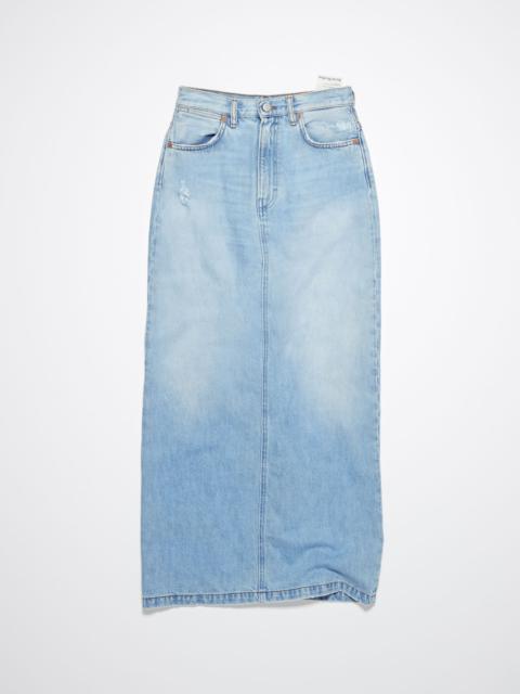 Mid-length denim skirt - Light blue