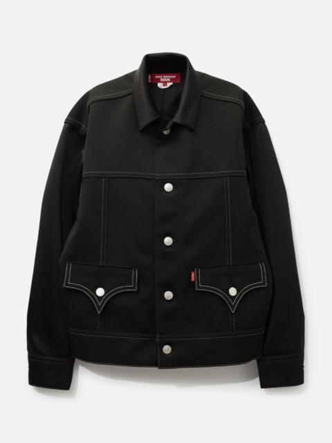 Junya Watanabe MAN JUNYA WATANABE MAN X LEVI'S WOOL SERGE AND SILK SATIN TRUCKER JACKET