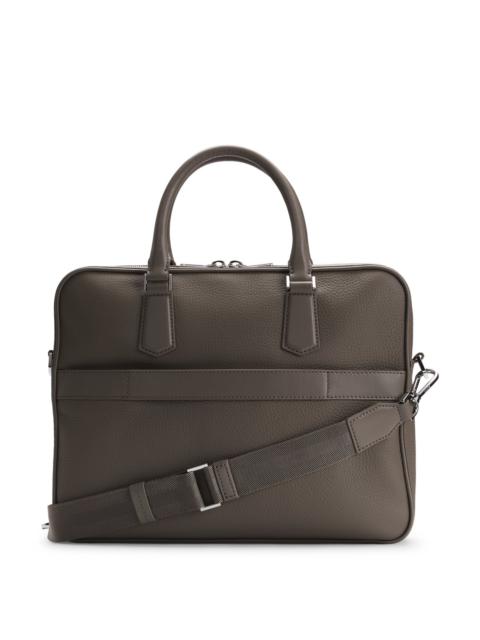 BOSS GRAINED ITALIAN-LEATHER DOCUMENT CASE WITH EMBOSSED LOGO
