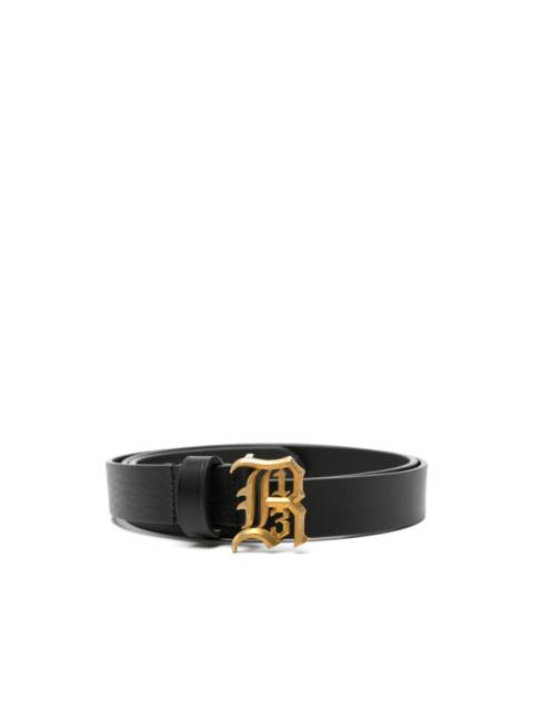 R13 logo-buckle leather belt
