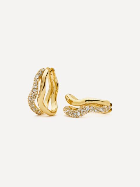 MISSOMA 18ct Gold-Plated Molten Snow Double Medium Hoop Earrings
