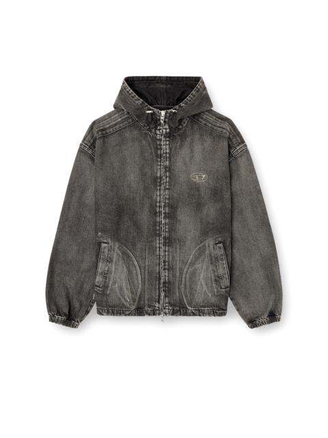 Diesel HOODED JACKET IN FADED DENIM
