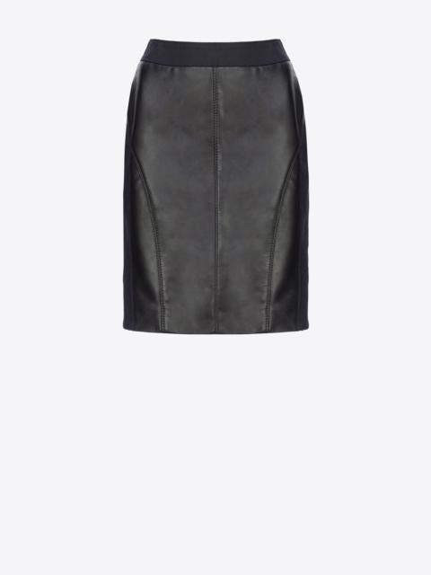 PINKO LEATHER AND FABRIC SKIRT