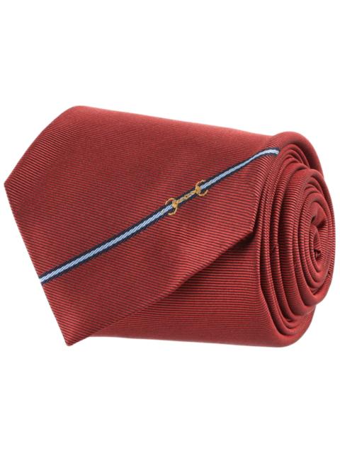 GUCCI Gucci Horsebit Silk Jacquard Tie Red