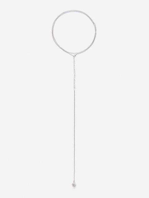 MAGDA BUTRYM Rose charm necklace in silver