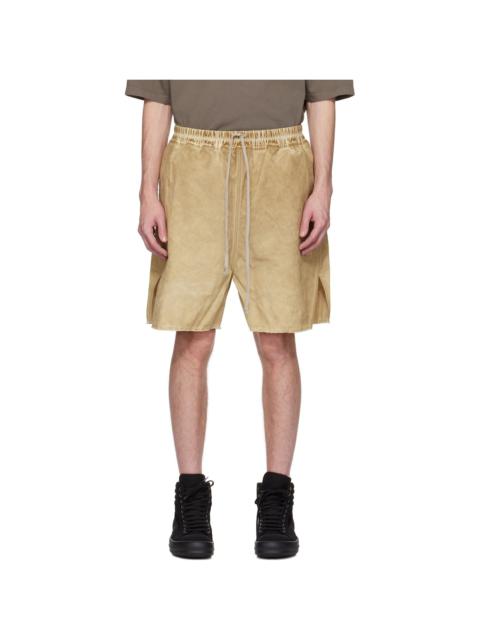 Rick Owens DRKSHDW Beige Hollywood Long Boxers Butt Zipp Shorts