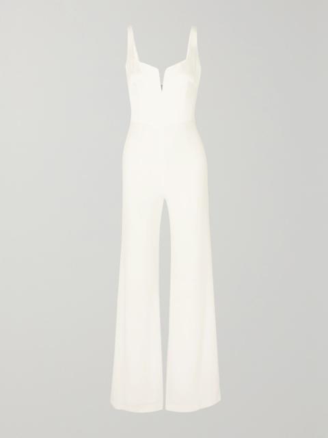 GALVAN Paneled crepe jumpsuit White