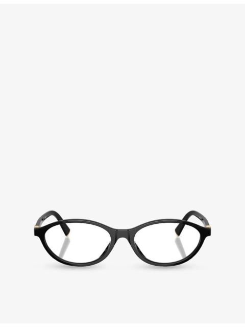 Miu Miu MU 09XV Oval-Frame Acetate Glasses
